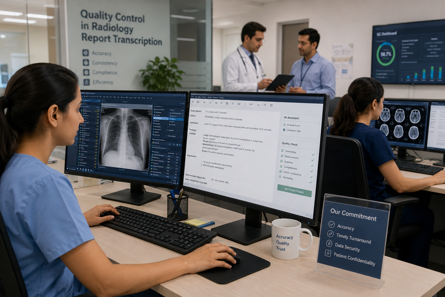 Quality Control in Radiology Report Transcription
