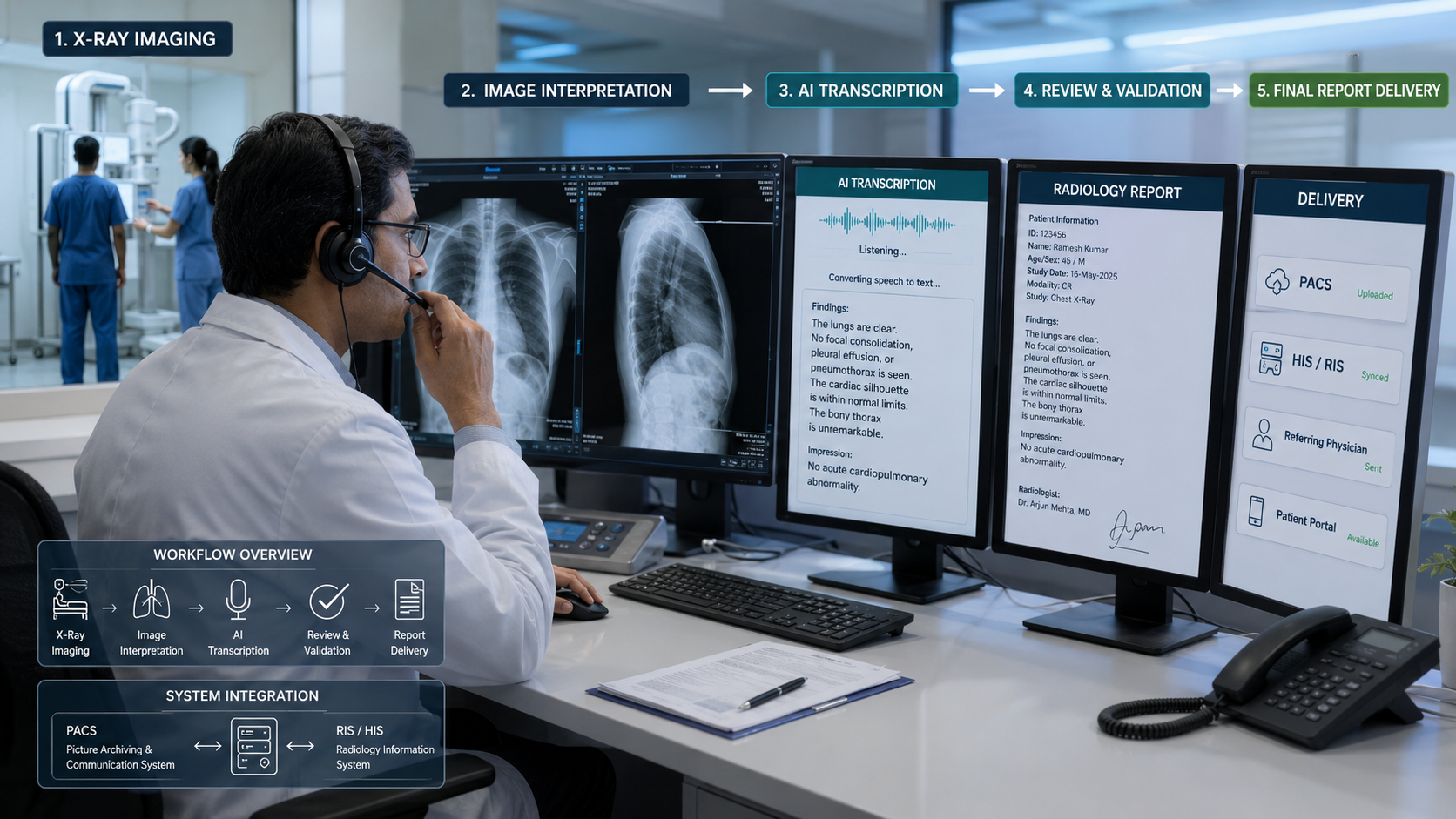 X-Ray Interpretation and Transcription Workflow Guide